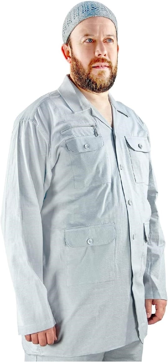 İhvan Online Erkek Safari Takım Gri - 1174 Gri 3XL