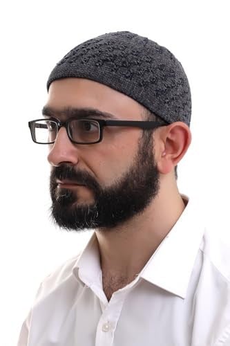 İhvan Online Füme Hasır Desen Kışlık Kadife Namaz Takkesi