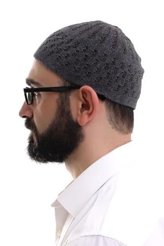 İhvan Online Füme Kahve Hasır Desen Kışlık Kadife Namaz Takkesi