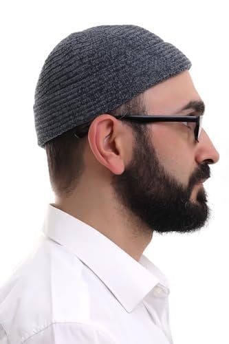 İhvan Online Füme Katlamalı Sade Desen Kışlık Kadife Takke Şapka