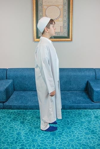 İhvan Online Gri Buhara Yaka Namaz Elbisesi Erkek Çocuk Cübbe Gri 4