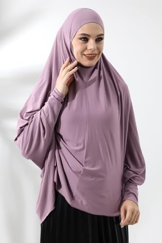 İhvan Online Gül Kurusu Hazır Pratik Sultanbaş Tesettür Kollu Penye Sufle Eşarp Hijab