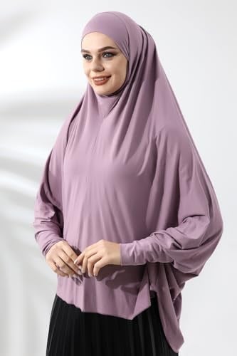 İhvan Online Gül Kurusu Hazır Pratik Sultanbaş Tesettür Kollu Penye Sufle Eşarp Hijab