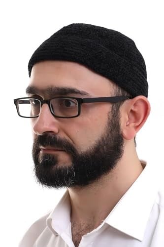 İhvan Online Kışlık Orlon Takke Katlamalı Noktalı Desen - Siyah