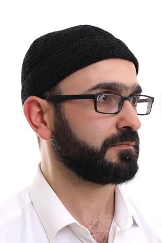 İhvan Online Kışlık Orlon Takke Katlamalı Noktalı Desen - Siyah