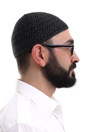 İhvan Online Koyu Gri Orlon Kışlık Namaz Takkesi Baklava Desenli Takke