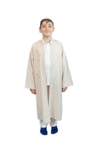 İhvan Online Krem Buhara Yaka Namaz Elbisesi Erkek Çocuk Cübbe