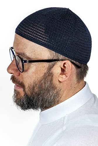 İhvan Online Lüks Çelik Örme Namaz Takkesi Lacivert 1 Adet