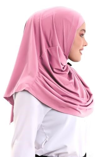 İhvan Online Neon Pembe Yetişkin Boneli Tesettür Hazır Pratik Eşarp