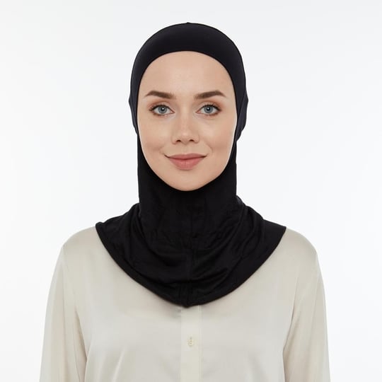 İhvan Online Pratik Boyunluklu Tesettür Hijab Bone Siyah