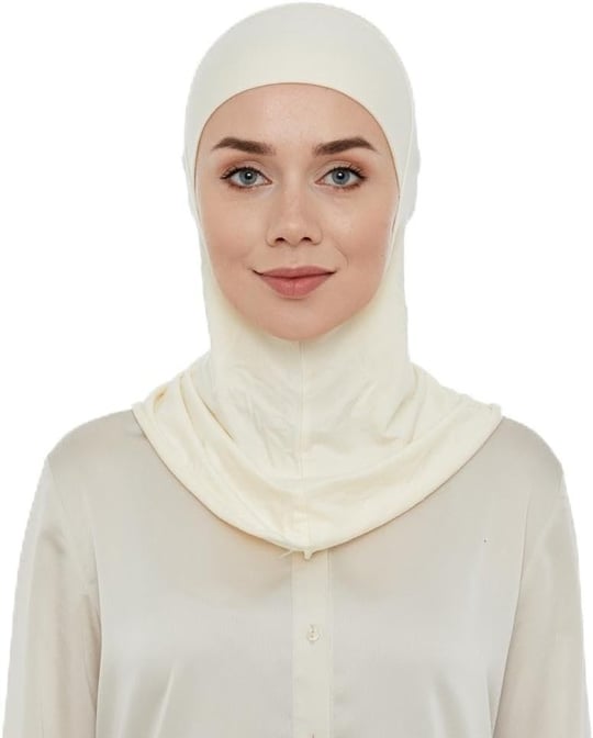İhvan Online Pratik Boyunluklu Tesettür Hijab Bone Krem