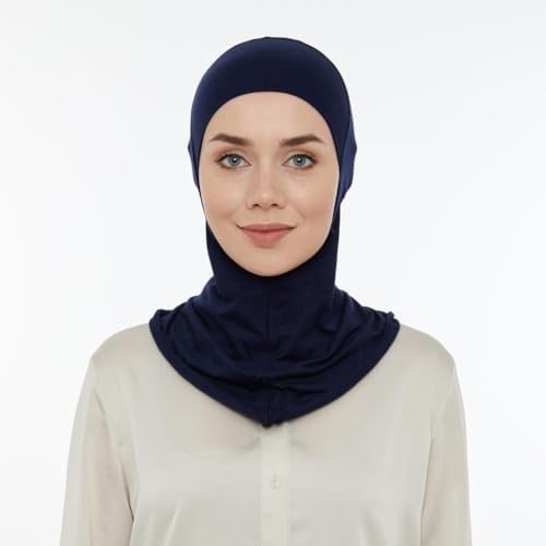 İhvan Online Pratik Boyunluklu Tesettür Hijab Bone Lacivert
