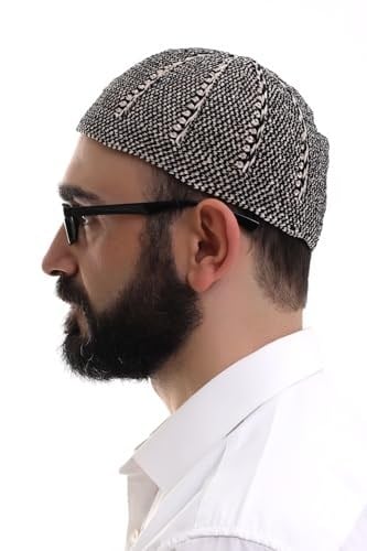 İhvan Online Siyah Taş Kışlık Çift Renk Kadife Namaz Takkesi