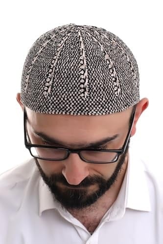 İhvan Online Siyah Taş Kışlık Çift Renk Kadife Namaz Takkesi