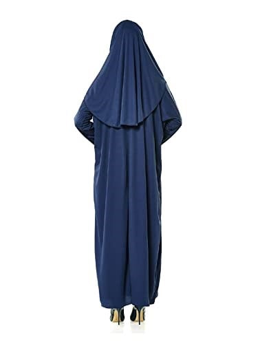 İhvan Online Tek Parça Namaz Elbisesi - Lacivert - 5015 ve Seccade ve Zikirmatik - Üçlü Takım Lacivert Battal