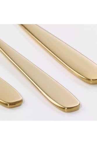 IKEA 24 Parça Paslanmaz Çelik Çatal Bıçak Kaşık Seti, Gold Renk, 6lı