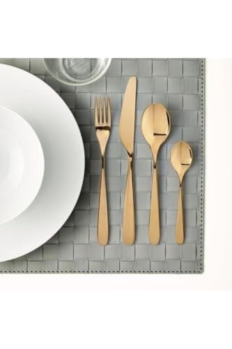 IKEA 24 Parça Paslanmaz Çelik Çatal Bıçak Kaşık Seti, Gold Renk, 6lı