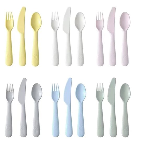IKEA 704.613.85 KALAS 18 Parça Sofra Takımı Seti, Karışık Renkler, Bir Çocuğun Yiyecekleri Kesmesi ve Bölmesi Daha Kolay, Çocukların Küçük Ellerinde Tutması Kolay, Bıçağın Tırtıklı Kenarı Vardır