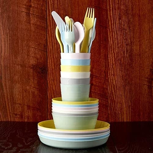 IKEA 704.613.85 KALAS 18 Parça Sofra Takımı Seti, Karışık Renkler, Bir Çocuğun Yiyecekleri Kesmesi ve Bölmesi Daha Kolay, Çocukların Küçük Ellerinde Tutması Kolay, Bıçağın Tırtıklı Kenarı Vardır