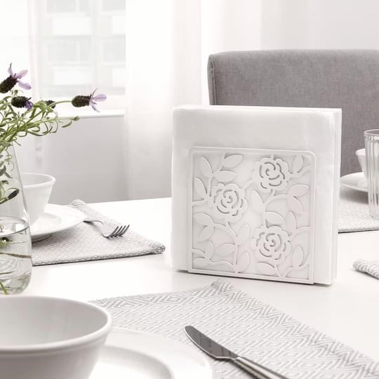 Ikea Çelik Toz Boya Peçetelik (Beyaz, 16x16 cm)