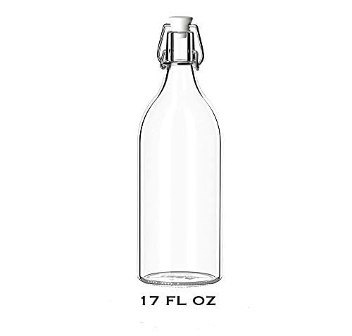 IKEA KORKEN şeffaf cam şişe, tıpalı, yağ, sirke, içecek, bira, su, kombucha, kefir, soda için sallanan şişeler, (481 ml)