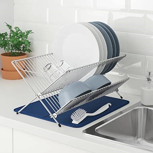 IKEA Little Loved Corner NYSKÖLJD Bulaşık Kurutma Matı, Lavabo Paspası, Ters Çevrilebilir Kurutma Matı, Mavi
