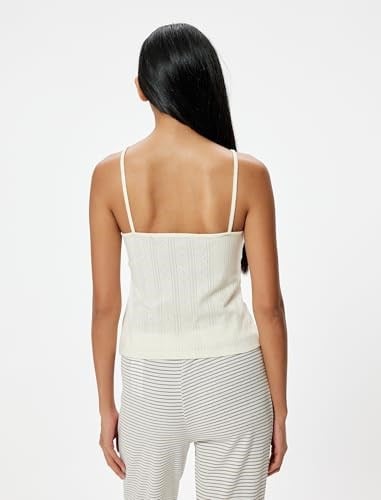 İnce Askılı Crop Pijama Üstü Rahat Kalıp
