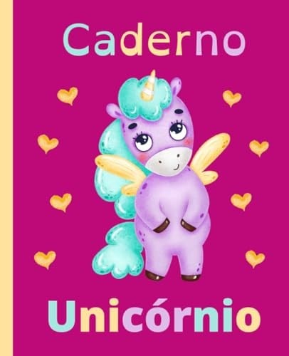 Independently published Caderno Unicórnio: Caderno Pautado, com o Interior Colorido, Especial para Disléxicos (Dyslexic Friendly), 7,5 X 9 (dimensões de um Caderno Diário), 70 Páginas Cor-de-Rosa 