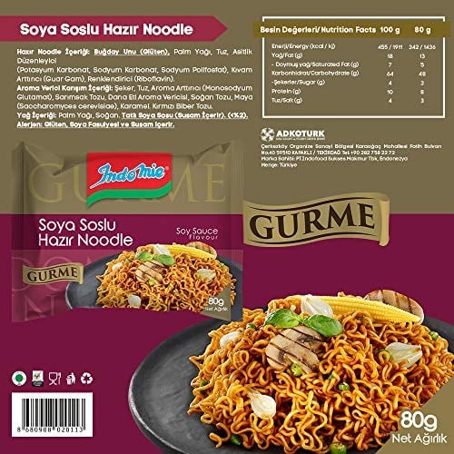 Indomie Gurme Paket Soya Soslu 80 Gr Koli 40lı