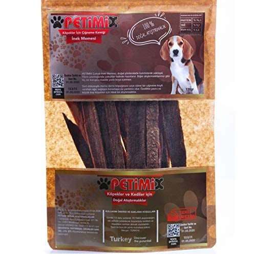 İnek Memesi Çubukları Çiğneme Kemikleri Köpek Ödül Maması 130g