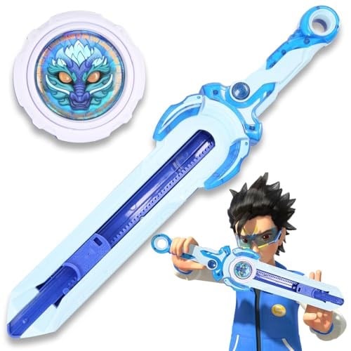 Infinity Nado Bey Battling Blade Oyuncakları, Yeni Başlayanlar için Mini Nado Kılıcı, 5-7 8-12 Yaş Çocuklar için Top ve Kılıç Fırlatıcı Savaş Seti Oyuncakları, Be - Seçenekler: Fury Dalga Ejderha, Ayı
