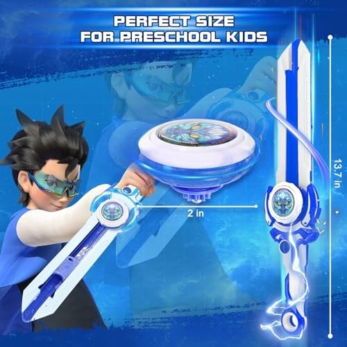 Infinity Nado Bey Battling Blade Oyuncakları, Yeni Başlayanlar için Mini Nado Kılıcı, 5-7 8-12 Yaş Çocuklar için Top ve Kılıç Fırlatıcı Savaş Seti Oyuncakları, Be - Seçenekler: Fury Dalga Ejderha, Ayı