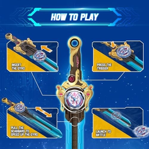 INFINITY NADO Savaş Oyuncakları, Spinning Top ve Kılıç Launcher Savaş Seti Oyuncaklar, Çocuklar için Savaş Brust Kılıç Üst Oyuncak - Seçenekler: Anka kuşu, Panda, Savaş seti, Savaş Seti Dragon Bear...