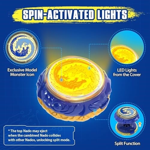 INFINITY NADO Spinning Tops Metal Toys for Boys, Battle Tops Sword Launcher, Battling Tops for Boys Girls 5 6 7 8 9 10 11 12 Years, Split Series  - Seçenekler: Ejderha, Ayı, Blazing War Bear, Kanatlar