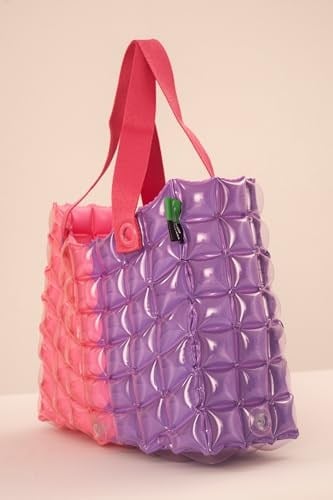 InflatDecor Kadınlar için Plaj Çantaları Su Geçirmez Kum Geçirmez Hafif Orta Boy Plaj Çantası Havuz Çantaları Yaz Tote Çanta Double Chic M 1162CP+PK