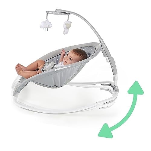 Ingenuity 2si 1 Arada Hafif Bebek Salıncağı ve Hoppala (0-30 Ay, 18 Kiloya Kadar) - Yemek Zamanı Matı, Titreşimler ve Sesler