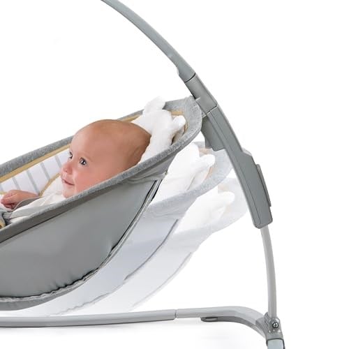 Ingenuity Boutique Koleksiyonu Yıkanabilir Premium Peluş Kumaşlı Katlanabilir Bebek Sallanan Koltuğu - Bella Teddy, 0-30 Ay