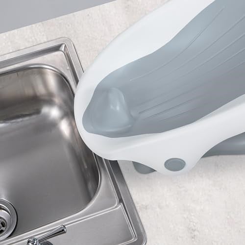 Ingenuity Summer Infant Temiz Durulama Bebek Banyo Koltuğu, Tezgahta, Lavaboda veya Küvette Kullanım için Yumuşak Destek, 3 Yatma Pozisyonu, Hızlı Kuruma, Doğumdan Oturmaya Kadar Kullanım - Gri