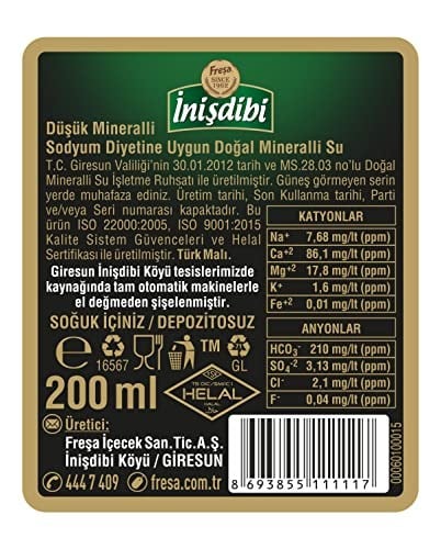 İnişdibi Maden Suyu 24lü Paket (200 ml x 24 Adet) (2 paketi)