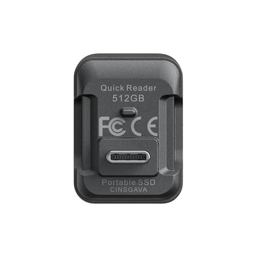 Insta360 Hızlı Okuyucu 512 GB Taşınabilir SSD, Hızlı Harici Thumb Sürücü Depolama, USB-C Memory Stick Ace Pro 2/X5/X4 Air, iPhone, Android, PC, Yaratıcılar için Lexar ile Birlikte Geliştirildi