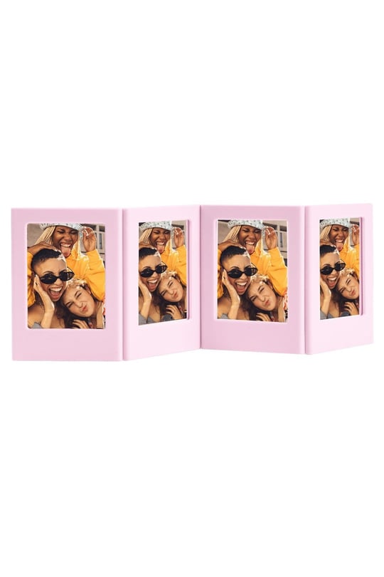 Instax Mini Film Uyumlu Pembe 4lü Mıknatıslı Fotoğraf Çerçeve Seti