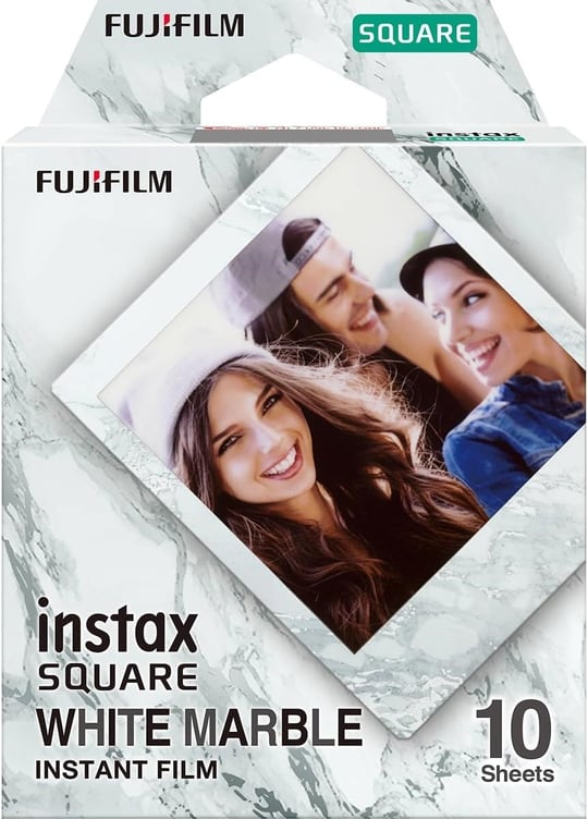 instax Square Film, Beyaz Mermer (1 x 10 Çekim) - Seçenekler: 10 Shot, 10 atış