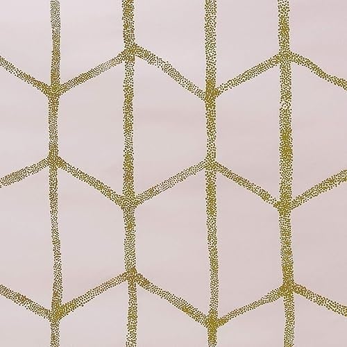 Intelligent Design Raina Total Blackout Metalik Baskı Gromet Üst Tekli Perde Paneli Termal Yalıtımlı Işık Engelleyici Drape, Yatak Odası, Oturma Odası ve Yurt için, 50 x 84, Allık/Altın, 1 Adet