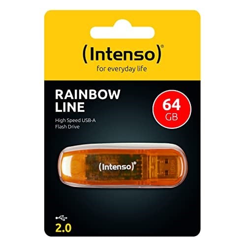 Intenso Rainbow Line USB bellek 64GB Turuncu 3502490 - Seçenekler: 64GB, 16 GB