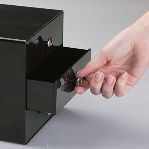 InterDesign Bosphorus 35360Es 3 Çekmeceli Organizer, Akrilik, Siyah