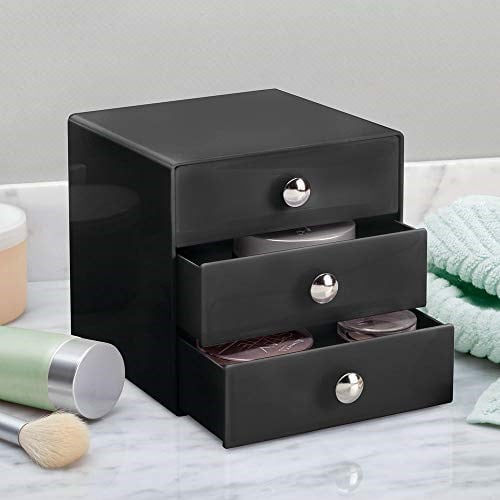 InterDesign Bosphorus 35360Es 3 Çekmeceli Organizer, Akrilik, Siyah