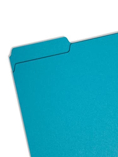 interior file Folders, 1/3 Cut Top Tab, Letter, Teal 100/box