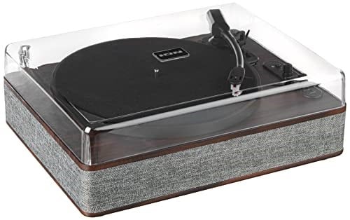 ION Audio Luxe LP – Hoparlörlü Bluetooth plak çalar, USB dönüştürme, tam boyutta, otomatik durdurma, kulaklık çıkışı, 3 hız