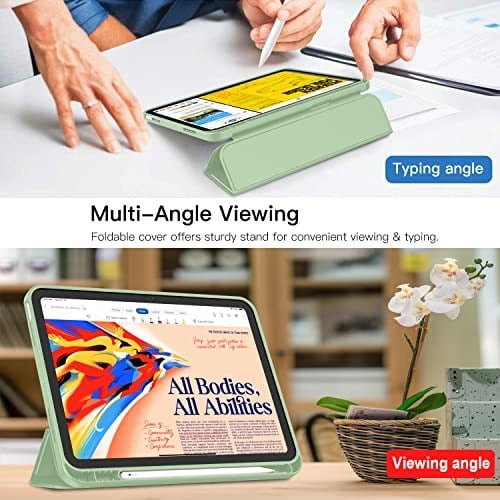 iPad 11.Nesil 2025 A16 / 10.Nesil 2022 10,9 İnç Uyumlu Kılıf – Kalem Tutuculu, Yumuşak TPU Sırtlı, Üç Katlı Standlı Akıllı Kılıf, Otomatik Uyku/Uyanma Özellikli