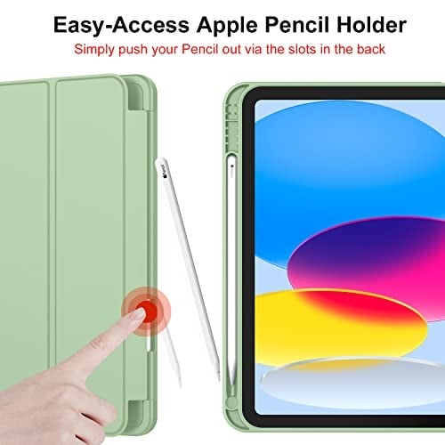 iPad 11.Nesil 2025 A16 / 10.Nesil 2022 10,9 İnç Uyumlu Kılıf – Kalem Tutuculu, Yumuşak TPU Sırtlı, Üç Katlı Standlı Akıllı Kılıf, Otomatik Uyku/Uyanma Özellikli